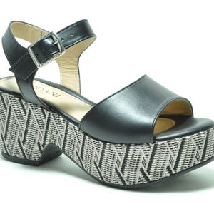 Cordani Janus Platform Sandals Chevron Shoes 38